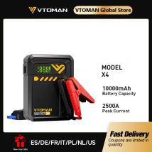 VTOMAN X4 2500A Auto Jump Starter 150PSI Pompa d'aria Batteria per auto Booster di emergenza Dispositivo di avviamento Avviamento per 8.5L/6.0L