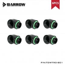Barrow 4/6pcs G1/4 90 Degree Fittings Elbow , Water Cooling Adaptor, Watercooling Build Fittings Black White Silver TDWT90-B01
