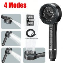 Soffione doccia autopulente a 4 modalità con spazzola in silicone Soffione doccia in ABS ad alta pressione con arresto a un tasto e massaggio ad acqua con filtro