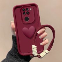 For Redmi Note 8 Pro Case Redmi Note 7 Prime Note 8 Note 9 9s 9 Pro Phone Case Love Heart Hnad Strap Back Cover