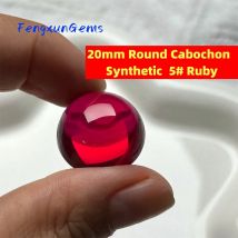 Synthetic 5# Corundum 5A Quality 2.0~20mm Round Cabochon Loose Pigeon Blood Red Ruby Stone For Jewelry DIY