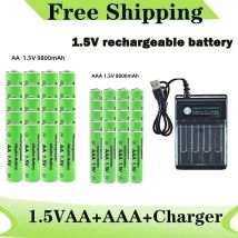 Batteria ricaricabile originale 1.5V AA 9800mAh + AAA 8800mAh + caricabatterie per computer Orologio Radio Videogioco Fotocamera digitale AA AAA