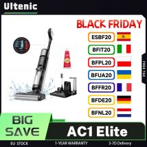 Odkurzacz i mop bezprzewodowy Ultenic AC1 Elite z funkcją samooczyszczania, 3 tryby czyszczenia, czas pracy do 50 minut, inteligentne wykrywanie zabrudzeń, wyświetlacz LCD