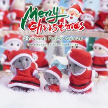 Weihnachten Wald Familie Kaninchen Tier Miniatur Möbel Rentier Modell Schwimmbad Puppenhaus Spielset Zubehör Weihnachtsgeschenk