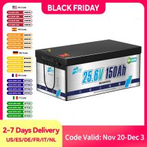 Batteria LiFePO4 da 24 V 150 Ah, batteria ricaricabile a cicli profondi, massima. 3840 W per kit pannelli solari fuori rete, motori da traina, uso domestico