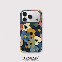 Fcicicase For Magsafe Magnetic Phone Case For iPhone 14 Plus 13 Pro 12 11 16 15 17 Pro Max Double-layer Cartoon Flower Cover