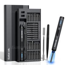Zestaw precyzyjnych wkrętaków elektrycznych 68 w 1 z 5 poziomami regulacji i podświetleniem, profesjonalne narzędzie do naprawy telefonów komórkowych i iPadów.