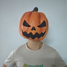 Kürbis Teufel Maske Halloween Horror Cosplay Kostüm Kopfbedeckung Karneval Party Horror Dress Up Requisiten Spukhaus Streich Latex Maske