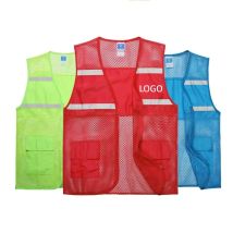 Volunteer Fishing Net Vest Printed Logo Outdoor Fishing Safety Vest Breathable Public Service Advertisement Sleeveless Jacket