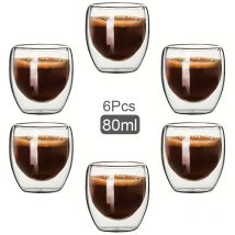 Double Wall Glass Cup Heat Insulation Transparent Handmade Tea Drink Cups MINI Whisky glasses Espresso Coffee Mug