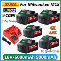 6000mAH/9000mAH dla Milwaukee M18 18V zamiennik dla Milwaukee M18B5 XC akumulator litowo-jonowy 48-11-1815 48-11-1850 2604-22 2604-20