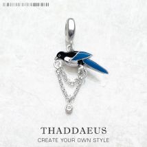 925 Sterling Silver Magpie Bird Charm New Cute Lucky Women Jewelry Trendy Gift