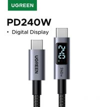 Kabel UGREEN USB-C 240W z wyświetlaczem cyfrowym PD3.1 Typ-C do laptopa MacBook iPhone 17 Samsung S25 Xiaomi Szybka Ładowarka