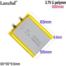 3.7V Li Polymer Batteries 955565 5000mAh 55*60*9.5mm Battery For Power Bank Bluetooth Speakers Tablet DVD air conditioning