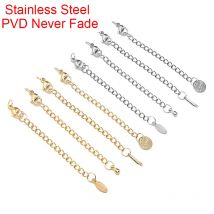 10pcs Never Fade Stainless Steel Lobster Clasps Extender Chain Necklace Extension Extended Tail Chain Bracelet Jewelry Making