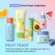 QUIYUM Fruit Fresh Collection Set per la cura della pelle da 5 pezzi Schiarente idratante Cura del viso antietà per pelli secche e opache