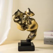 Vilead nordische Maske abstrakte Statue Harz goldene Figuren Wohn accessoires Büro Wohnzimmer Interieur Desktop-Dekor
