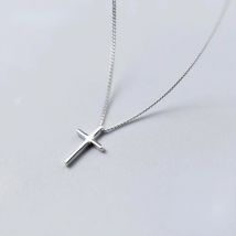 925 Sterling Silber Weibliche Kreuz Anhänger Dropshipping Glatte Kreuz Anhänger Halskette Schmuck Für Frauen Hochzeit Geschenk