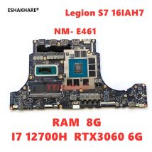 Płyta główna NM-E461 do laptopa Lenovo Legion S7 16IAH7 z procesorem i5-12500H i7-12700H, kartą graficzną GTX3060 6G, pamięcią RAM 8GB, 100% przetestowana, sprawna.