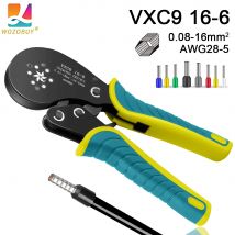 Kit di strumenti per crimpare ghiere, kit pinza per crimpare ghiere per filo, crimpatrici esagonali (0,08-16 mm2/AWG28-5) per connettori puntali per cavi