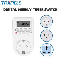 Interruttore timer digitale Presa di temporizzazione programmabile settimanale elettronica 12/24 ore EU UK US Presa di corrente Apparecchi da cucina Controllo del tempo