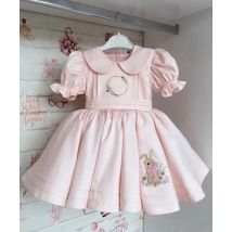 Baby Mädchen Sommer Rosa Kaninchen Stickerei Türkische Vintage Lolita Prinzessin Ballkleid Kleid für Geburtstag Urlaub Casual Eid B210
