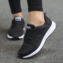 Damen casual schuhe mode atmungsaktiv walking mesh flatshoess neakers weisse weibliche schuhe