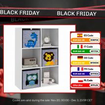 Zonekiz Scaffale per giocattoli con 6 scomparti 61,8X29,9X91,5 cm Bianco