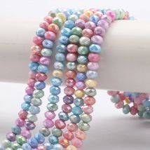 8mm Macaron Porzellan Farbe Rondelle Kristall Glas Perlen Farbe Facettierte Lose Spacer Glas Perlen für Schmuck Machen DIY Halskette