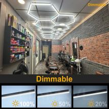 Dimmbare sechseckige LED-Beleuchtung für Garage, Friseursalon, Fitnessstudio, Studio, Deckenleuchte, Wabenlampe, Röhre, Auto-Detail-Werkstatt