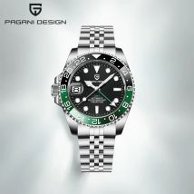 PAGANI DESIGN PD-1662 luksusowy GMT męski zegarek mechaniczny szafirowe szkło stal nierdzewna 100M wodoodporne zegarki automatyczne