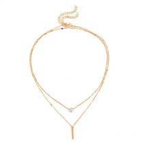 316L Stainless Steel New Fashion Fine Jewelry 2 Layer Separable Droplet Zircon Charms Chain Choker Necklaces & Pendant For Women