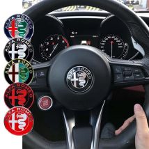 40mm Car Steering Wheel Emblem Sticker Central console knob badge For Alfa Romeo Giulietta Mito Giulia Stelvio Brera 147 156 159