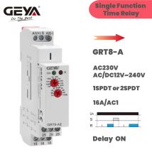 GEYA GRT8-A Elettronico 16A SPDT ON Ritardo Relè Temporizzatore Relè 12V 24V 220V Tipo su guida DIN AC230V O AC/DC12-240V