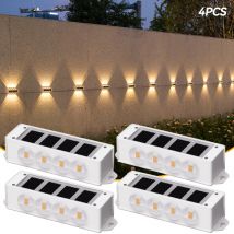 Lampade da parete solari a LED per esterni da 4 pezzi Illuminazione da giardino superiore e inferiore impermeabile Luci da portico Lampada da parete decorativa per interni ed esterni