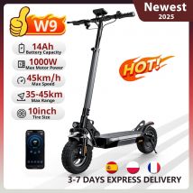 W9 10 pollici Off Road Scooter elettrico 1000W Motore posteriore 48V14Ah Batteria 45 km/h 35-45KM Gamma Freni a doppio disco con APP E Scooter