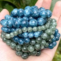 6 8 10mm Naturstein Perlen Blau Grün Kyanit Runde Spacer Perlen Für Schmuck Machen DIY Handgemachte Armband Halskette 15''
