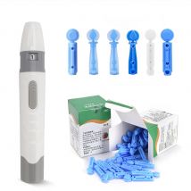 Penna lancetta con profondità regolabile, penna per test del glucosio per campionamento del sangue, per diabetici, raccolta del sangue, 50 pezzi, dispositivo di lancio 23G/26G/28G/30G/33G