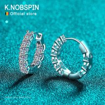 Knob spin d vvs1 voller Moissan ite Creolen gra zertifiziert 925 Sterling versilbert 18k Ohrringe für Frauen Party Geschenk Schmuck