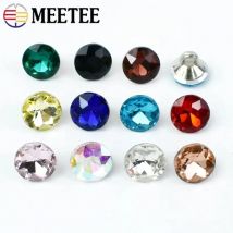 10/20/50 Pz Meetee 9mm Bottoni con strass Bottoni in vetro con diamanti per cucire Colletto della camicia Vestiti Decor Fibbie Sostituisci gli accessori