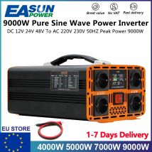 EASUN 7000W 9000W Inverter a onda sinusoidale pura DC 12V 24V a AC 220V Inverter di potenza 50HZ convertitore Inverter per auto per casa e camper