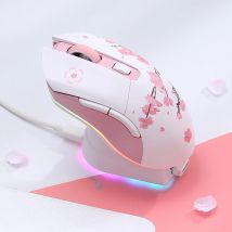 DAREU EM901X Wireless Mouse, 2.4G Wired Dual-mode Mouse, AIM-WL 12000 DPI RGB Magnetic Charging Dock Gaming Mouse for PC Gamer