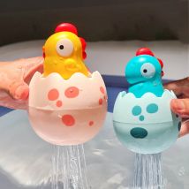 Baby bath Toys Small Yellow Duck Rain Spray Eggs Baby Children Bathroom Water Play Shower Boys and Girls Dinosaur Eggshells