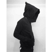 New Hoodies Men zipper Cardigan harajuku black sweatshirts hip hop swag style skateboard streetwear Cloak Hooded jacket coat