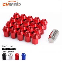 HEX 19 mm 20 Stück Aftermarket-Auto-Diebstahlschutz-Radsicherungsmuttern aus 6061 Aluminiumlegierung, Länge 35 mm, Länge M12 x 1,5 Radmuttern, Rot, Schwarz, Blau