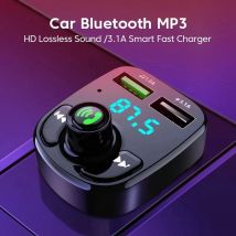 LED MP3 Samochodowy Bluetooth FM Zestaw głośnomówiący Bluetooth Nadajnik 5.0 3.1A QC3.0 PD Typ C Podwójna ładowarka samochodowa USB