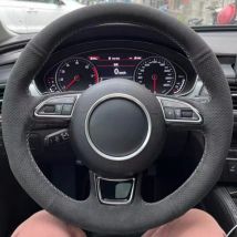 Geflecht Auto Lenkrad Abdeckung Wrap Hand Nähen Anti-Slip Wildleder Leder Für Audi A3 8V Sportback A4 B8 Avant A5 A6 C7 A7 G8 A8