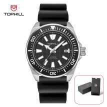 TOPHILL Männer Geschenk 300m Tauchen Automatische Uhr NH35 Sapphire C3 Leucht Gummiband Mann Mechanische Armbanduhren Mit Kalender