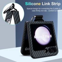 Für Samsung Z Flip 6 Kohle faser Fall für Samsung Galaxy Z Flip 6 5 4 3 Ring halter Fälle schlanke matte PC ZFlip6 ZFlip5 neue Abdeckung