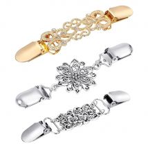 Vintage sweter szal klipsy kwiatowe wzory Retro sweter z kołnierzykiem sukienki klipsy broszka klipsy klipsy do koszuli dla kobiet dziewczyn